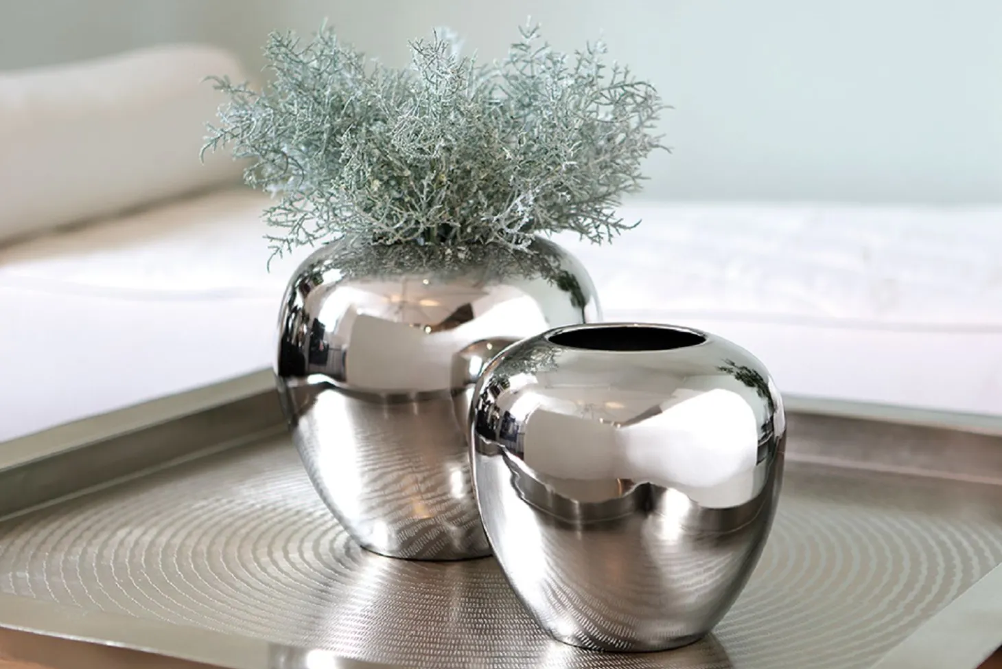 Fink LOSONE Vase silber glänzend M - Höhe: 20 cm, Durchmesser 20 cm