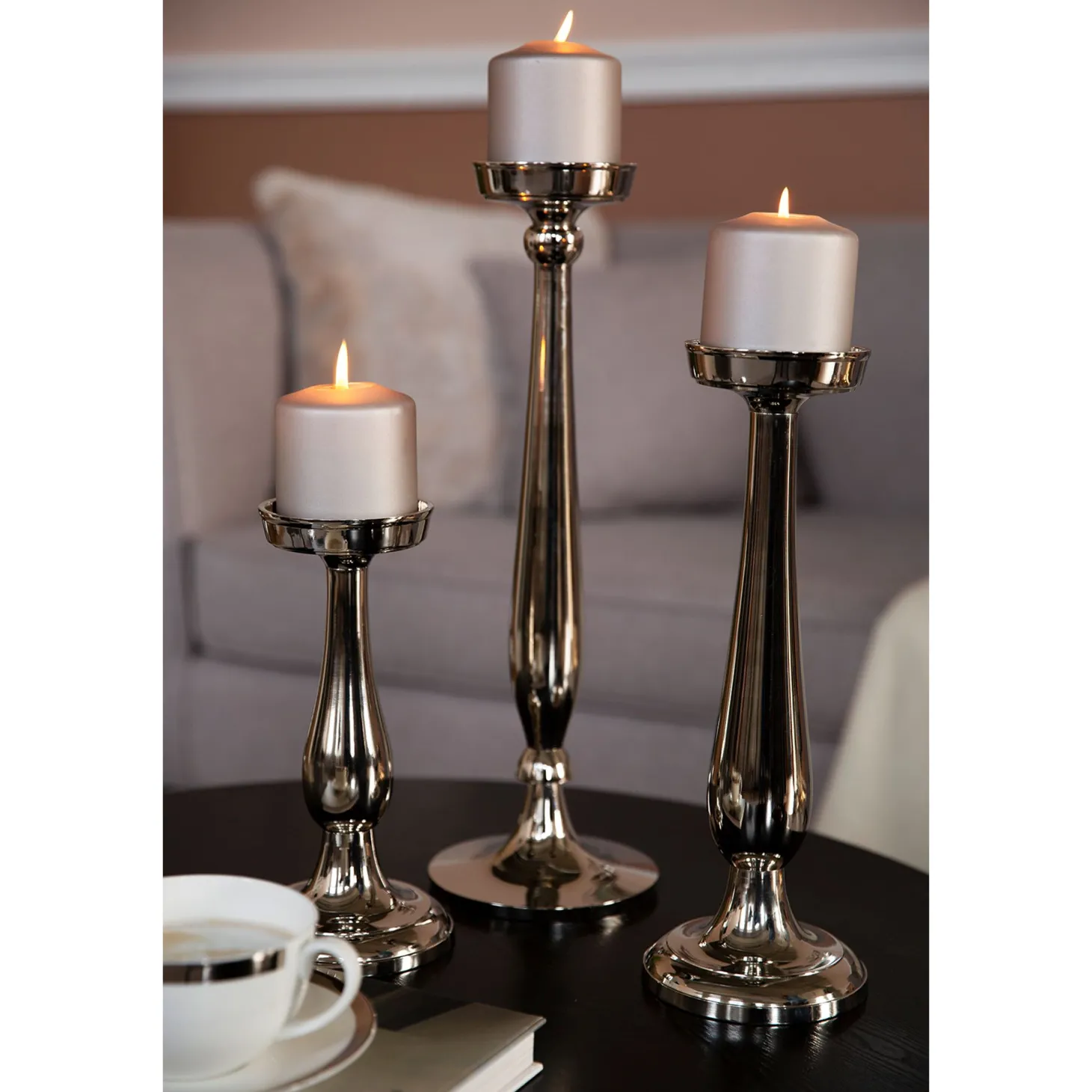 Fink Magenta klassischer Stumpenkerzenhalter