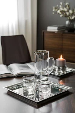 Fink NAGANO Serviertablett silber 24x24 cm