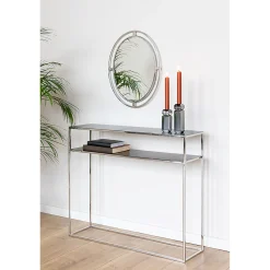 Fink Philipe Konsolentisch aus Edelstahl silber-schwarz