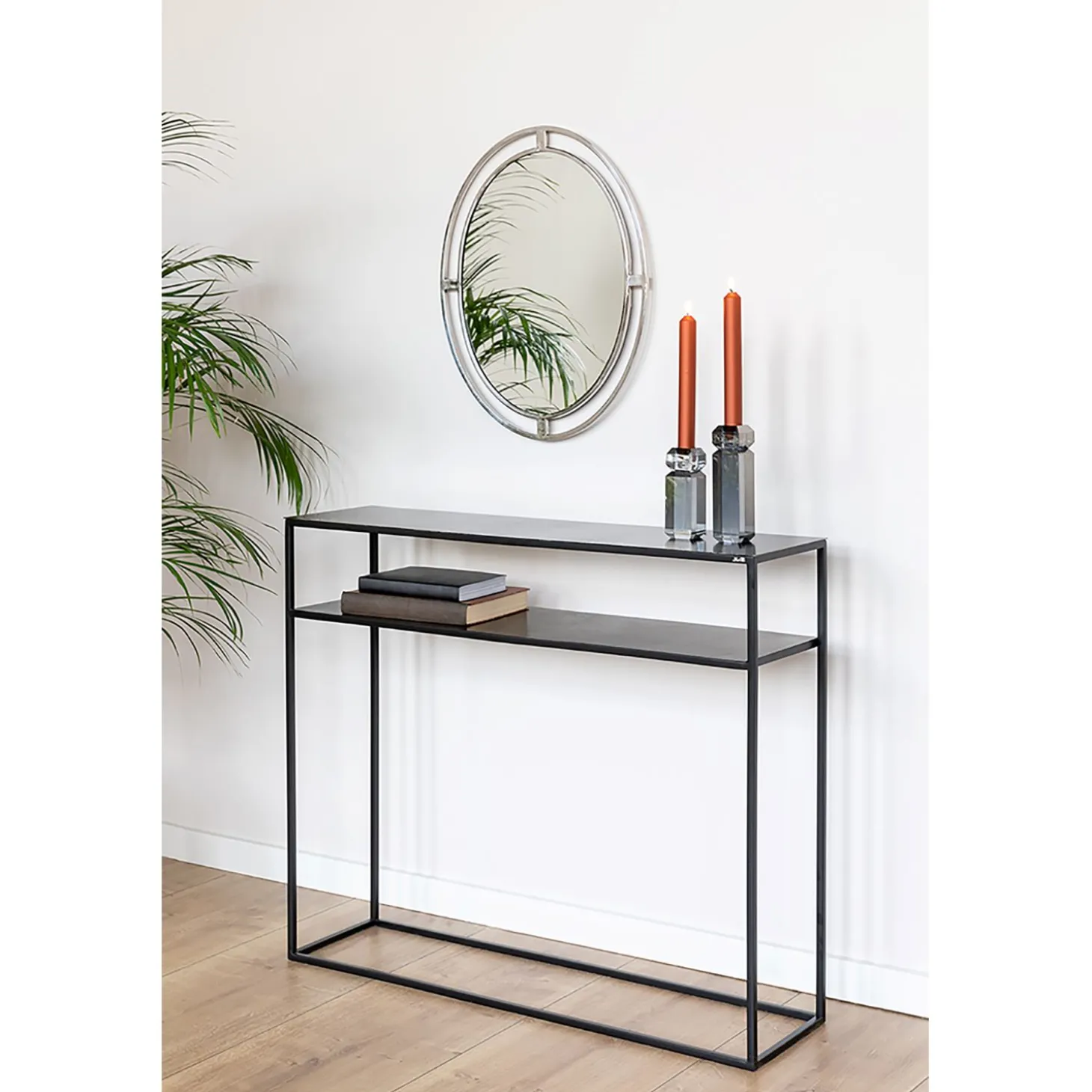 Fink Philipe Konsolentisch aus Edelstahl silber-schwarz