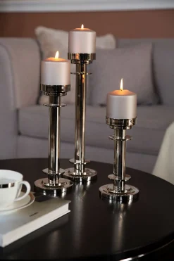 Fink RICARDO eleganter Kerzenleuchter - Rillenstruktur 21 cm ohne Glaszylinder