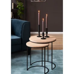 Fink Schwarzer Stabkerzenhalter Ritmo mit glänzenden Akzenten 11,7 cm