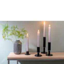 Fink Schwarzer Stabkerzenhalter Ritmo mit glänzenden Akzenten 11,7 cm