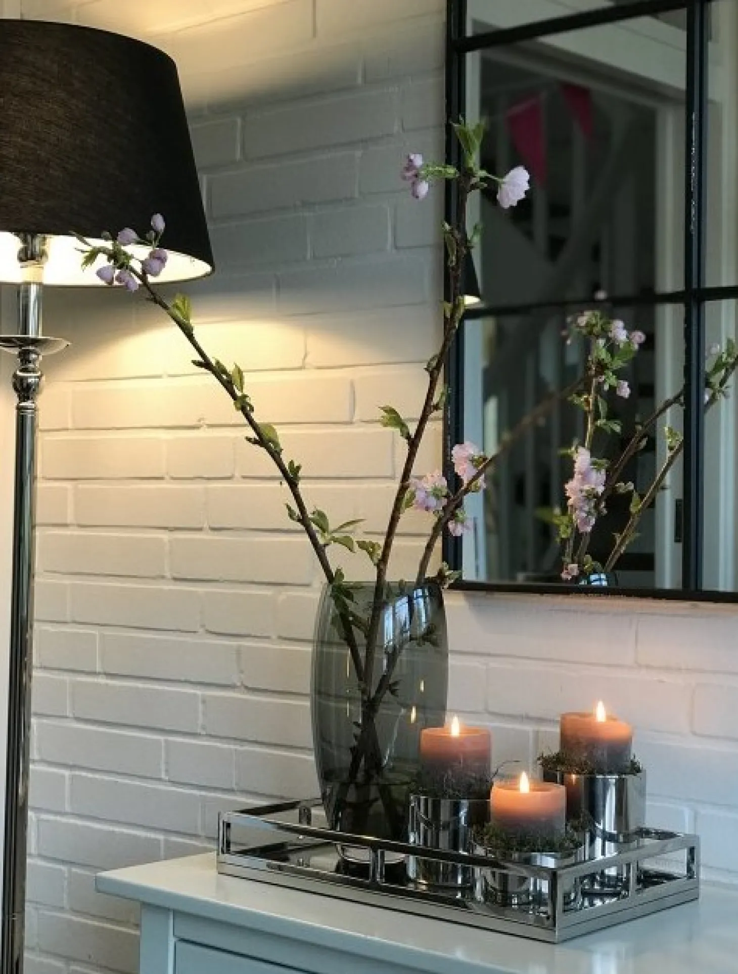 Fink SOBRIO Stumpenkerzenhalter silber L - Höhe 11 cm