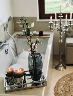 Fink SOBRIO Stumpenkerzenhalter silber L - Höhe 11 cm