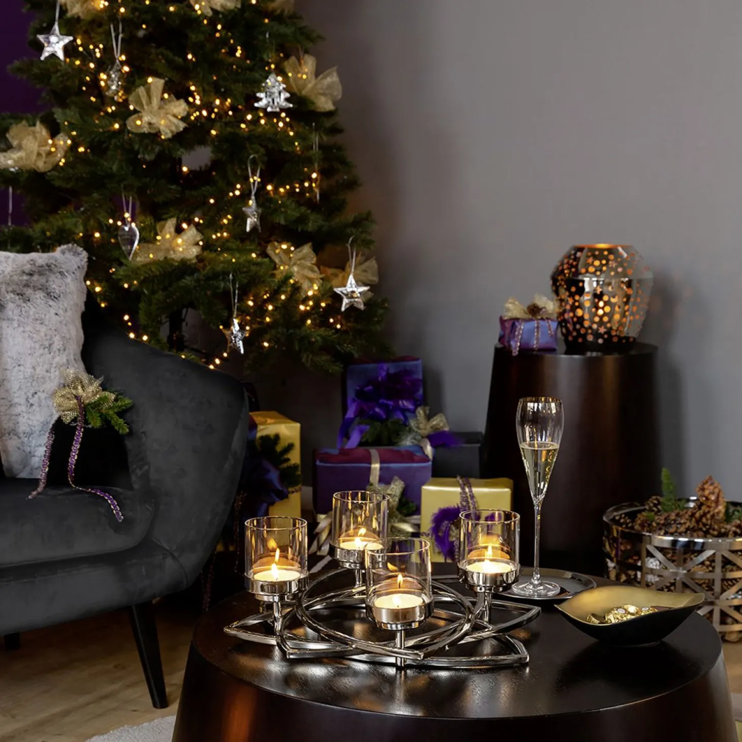 Fink Zappora Weihnachtskranz - Sternform ohne großen Glaszylinder