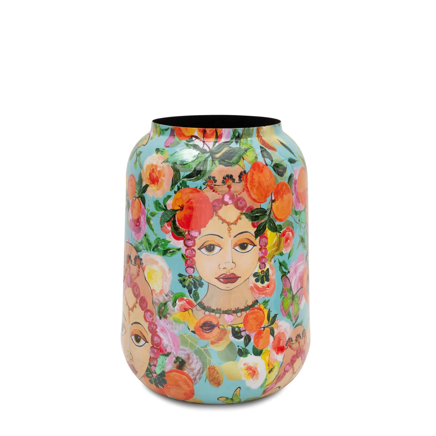 Fleur Ami Blooming Namaste Vase/Übertopf aus Metall Ø 30 cm, Höhe 43 cm