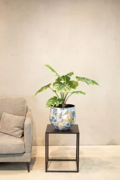 Fleur Ami Cobalt Jungle Tischgefäß aus Metall Ø 23 cm, Höhe 22 cm