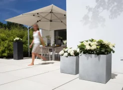Fleur Ami Division Lite Pflanzwürfel - witterungsbeständig steingrau 50 x 50 x 54 cm