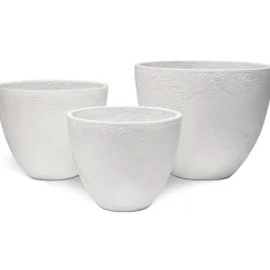 Fleur Ami Flora Pflanzentopf aus Beton 3er Set weiß