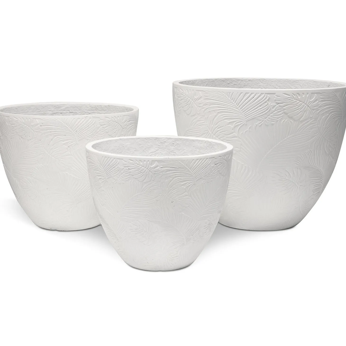 Fleur Ami Flora Pflanzentopf aus Beton 3er Set weiß