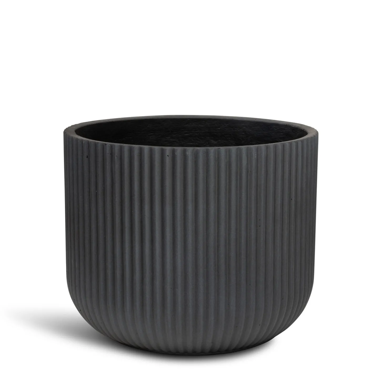 Fleur Ami Linea Betontopf mit geriffelter Oberfläche Ø 37 cm, Höhe 30 cm anthrazit