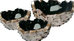 Fleur Ami Muschel Schale rund Ø 40 cm, Höhe 24 cm perlmutt braun