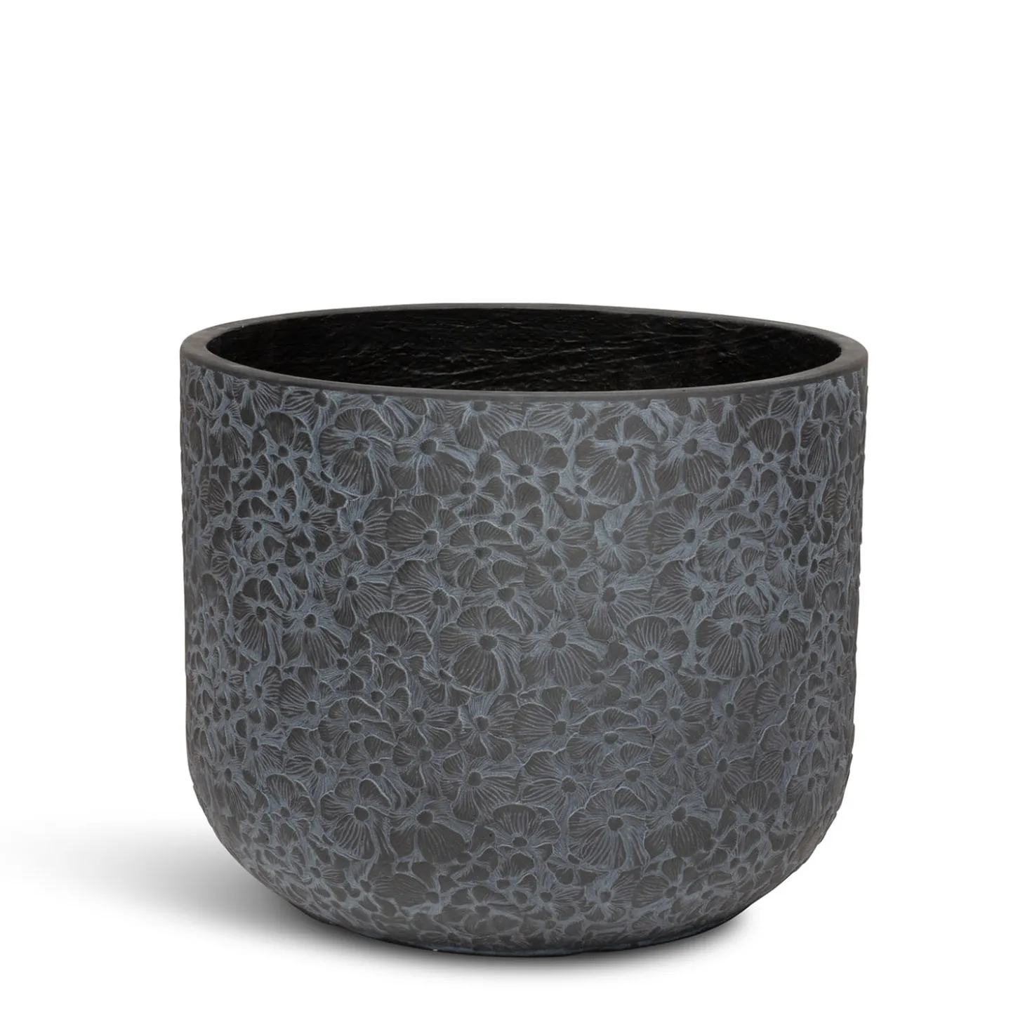 Fleur Ami Petal Pflanzgefäß mit Blütenblatt-Struktur Ø 37 cm, Höhe 30 cm anthrazit