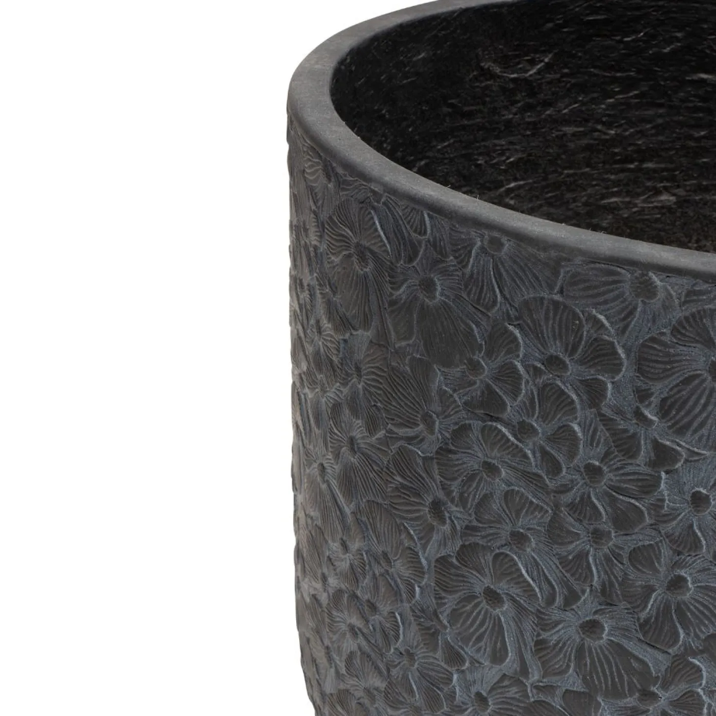 Fleur Ami Petal Pflanzgefäß mit Blütenblatt-Struktur Ø 37 cm, Höhe 30 cm anthrazit