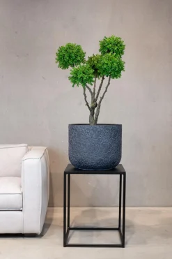 Fleur Ami Petal Pflanzgefäß mit Blütenblatt-Struktur Ø 37 cm, Höhe 30 cm anthrazit