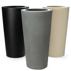 Fleur Ami Polystone Conical Outdoor Bodenvase Ø 43 cm, Höhe 80 cm grau