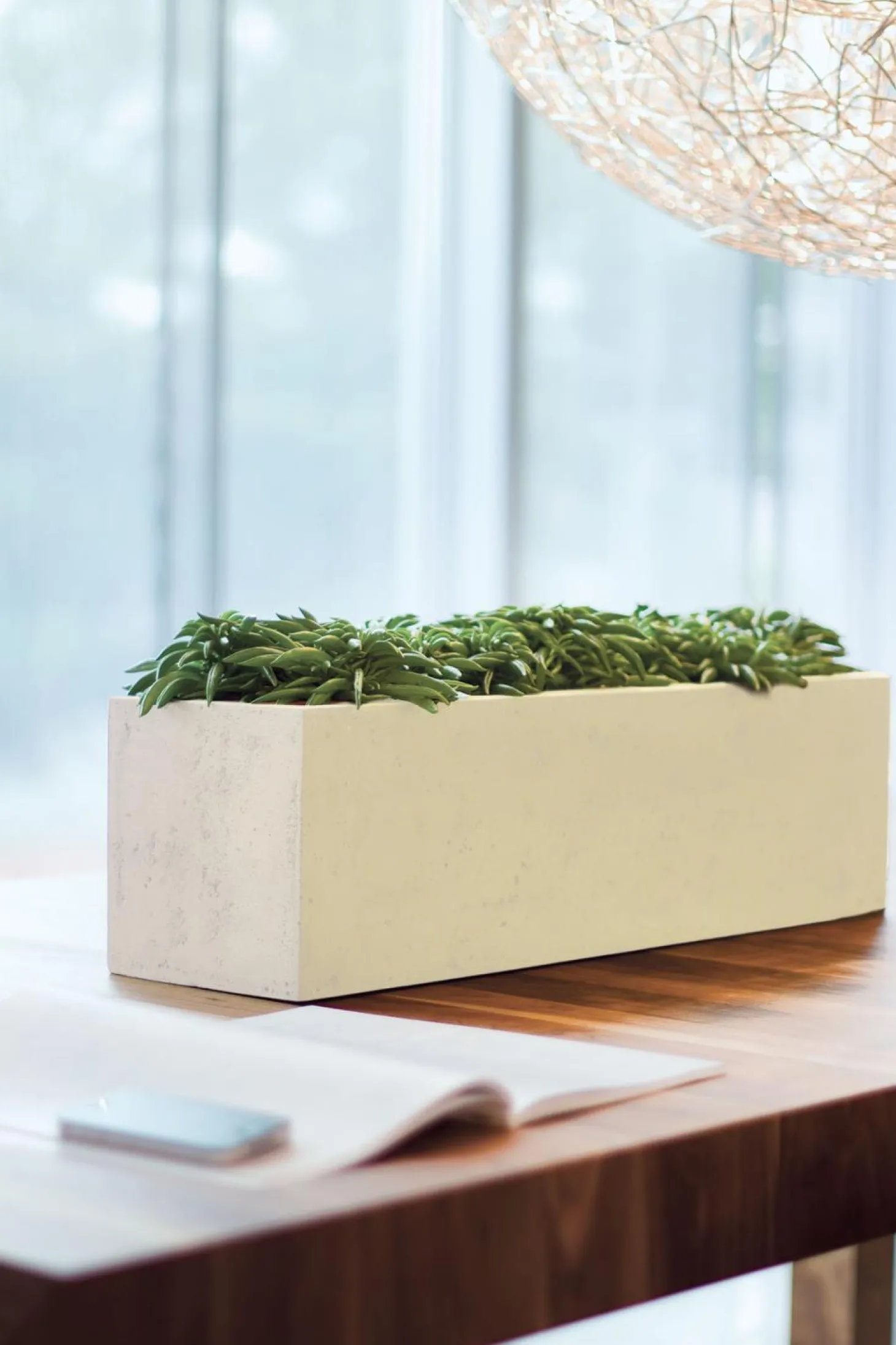 Fleur Ami Polystone Flowerbox Tischgefäß - Blockform crème