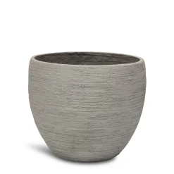 Fleur Ami Pottery runder Blumentopf wellenartige Struktur Ø 35 cm, Höhe 30 cm grau