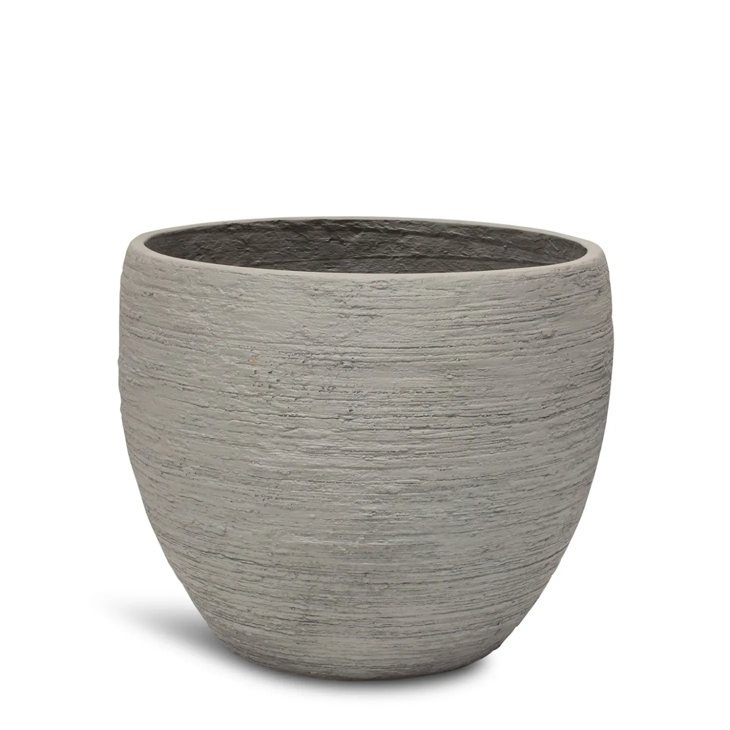 Fleur Ami Pottery runder Blumentopf wellenartige Struktur Ø 35 cm, Höhe 30 cm grau