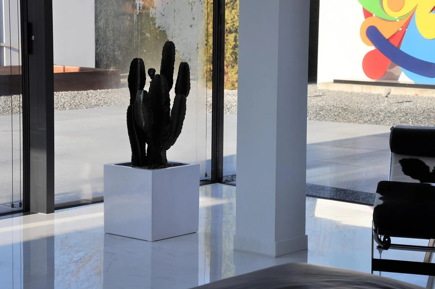 Fleur Ami Premium Pflanzwürfel hochglanzpoliert 50 cm schwarz