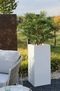 Fleur Ami Premium Tower Pflanzsäule aus Kunststoff 40 x 50 cm weiß