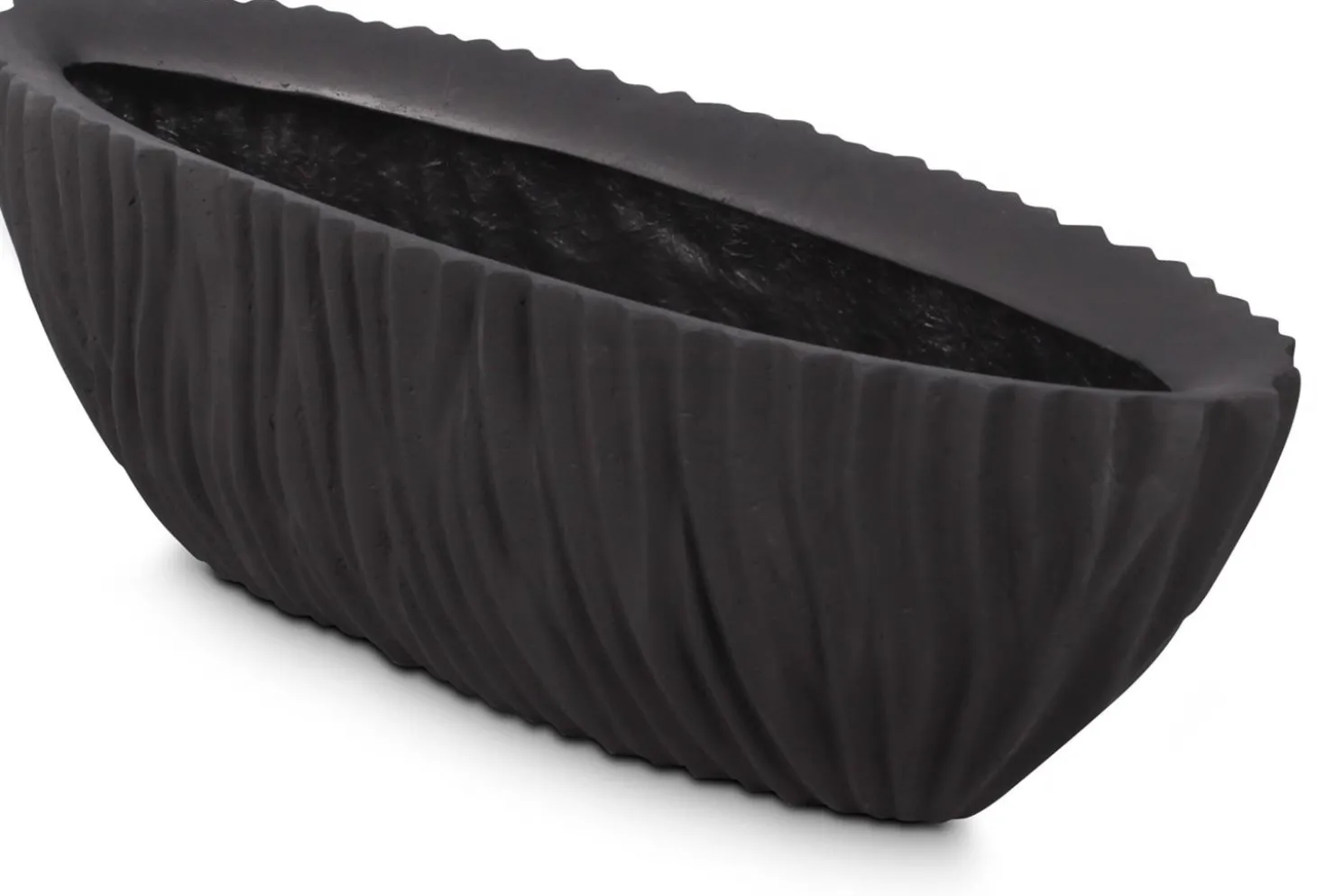 Fleur Ami River bootförmiges Tischgefäß schwarz