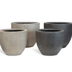 Fleur Ami Roccastone mattes Bodengefäß Classic aus Beton Ø 45 cm, Höhe 38 cm anthrazit