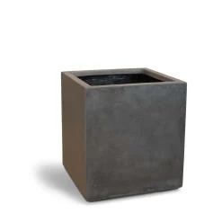 Fleur Ami Roccastone würfelförmiger Betonpflanzkübel 40 x 44 cm anthrazit