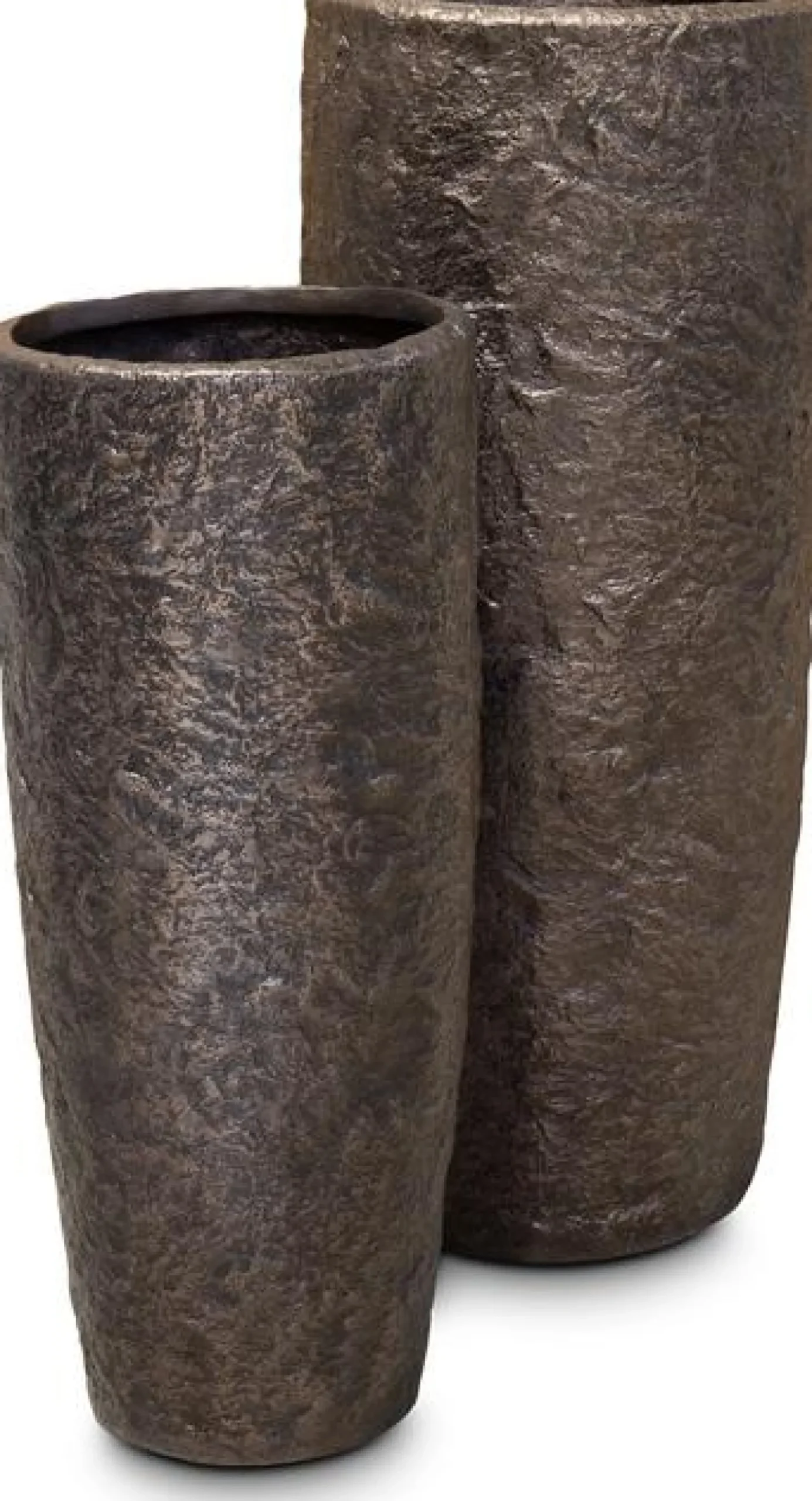 Fleur Ami Rocky Bodenvase mit Steinstruktur Ø 35 cm, Höhe 79 cm black granite