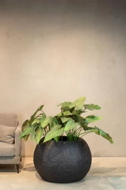 Fleur Ami Rocky Gobe Pflanzkugel mit Metallpigmenten Ø 60 cm, Höhe 43 cm black granite