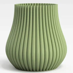 Fleur Ami Speaking Vase 3D Drop mit Glas-Pflanzeinsatz forest green