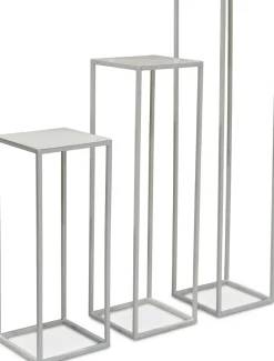 Fleur Ami Stage Blumensäule Metall 30 x 30 cm Höhe 75 cm weiß matt