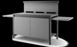 Forge Adour Fahrbarer Tisch mit 2 Seitentische, schwarz/grau