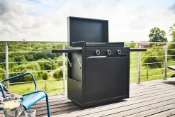 Forge Adour Gas Planchagrill Modern 75 Schwarz auf Rollwagen