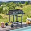 Forge Adour Planchagrill Gas Modern 75 Schwarz auf Rolltisch