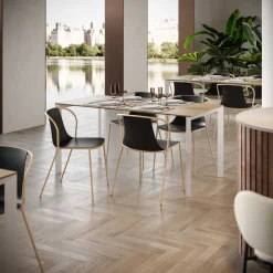 Gaber Profilo Konferenztisch 80x80 cm Laminierte Platte Weiß