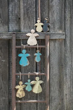 Grün Form Engel hängend recycled Farbmix 13 cm