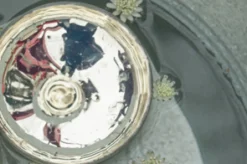 Grün Form Glasschwimmlicht Ø10 cm silber