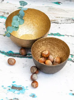 Grün Form Lichtschale Durchmesser 10 cm, Höhe 7 cm, goldbraun