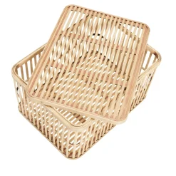 Hübsch Cheery Weidenkörbe Naturfarben 46x35x Höhe 27 cm