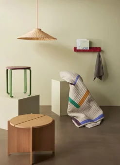 Hübsch Twist Tagesdecke Square 260×260 cm Sandfarben/ Multifarben