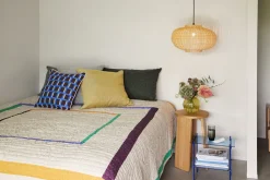 Hübsch Twist Tagesdecke Square 260×260 cm Sandfarben/ Multifarben