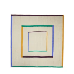 Hübsch Twist Tagesdecke Square 260×260 cm Sandfarben/ Multifarben