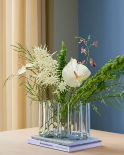 Hübsch Umber Vase schlankes Design Blau