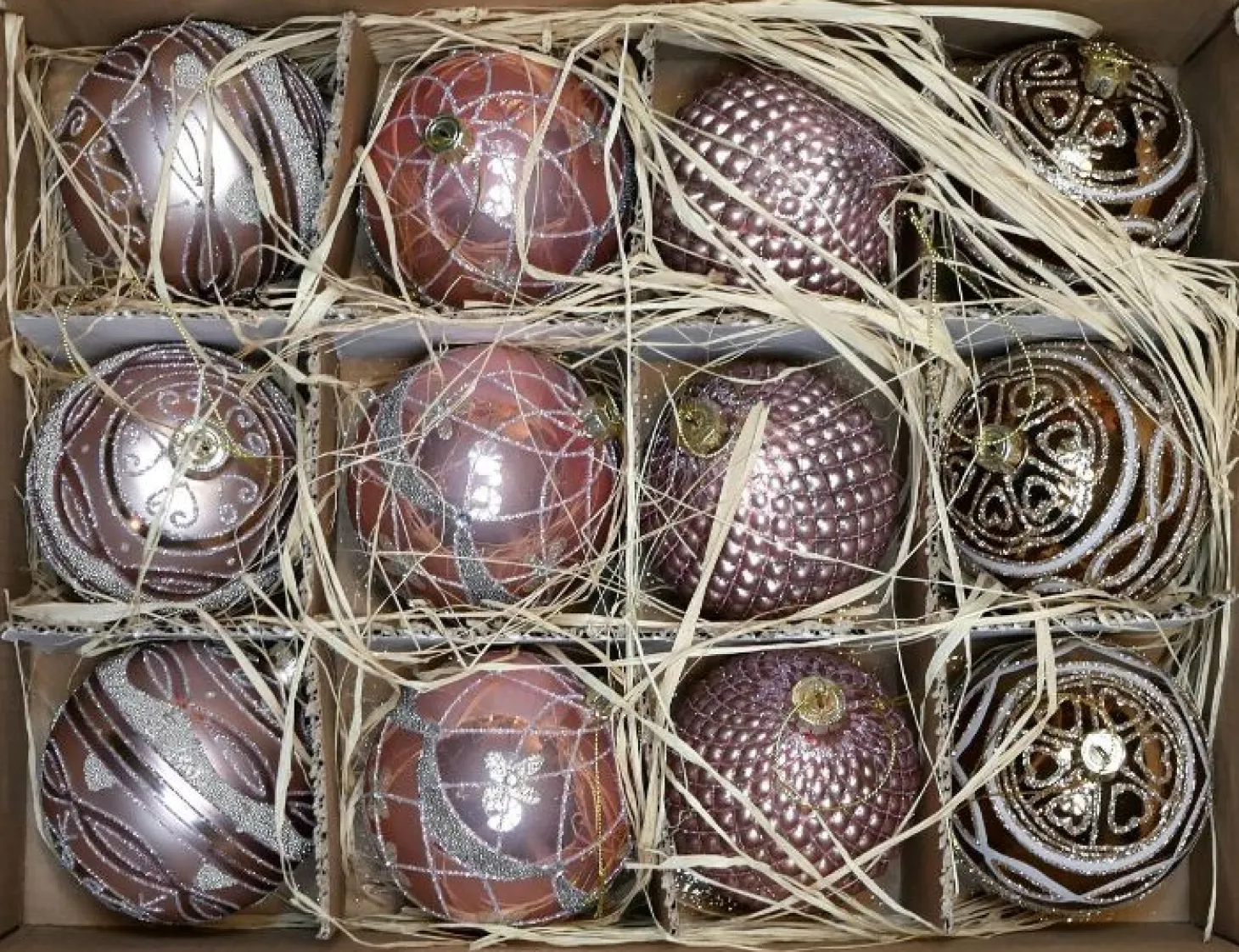 Hoff Glaskugel Ø 10 cm Rosa Glanz Blume