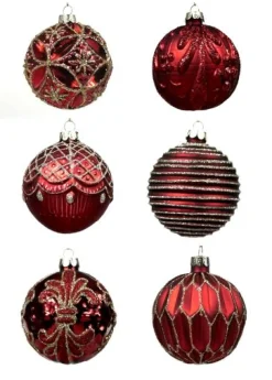 Hoff Glaskugel Ø 8 cm Rot Netz