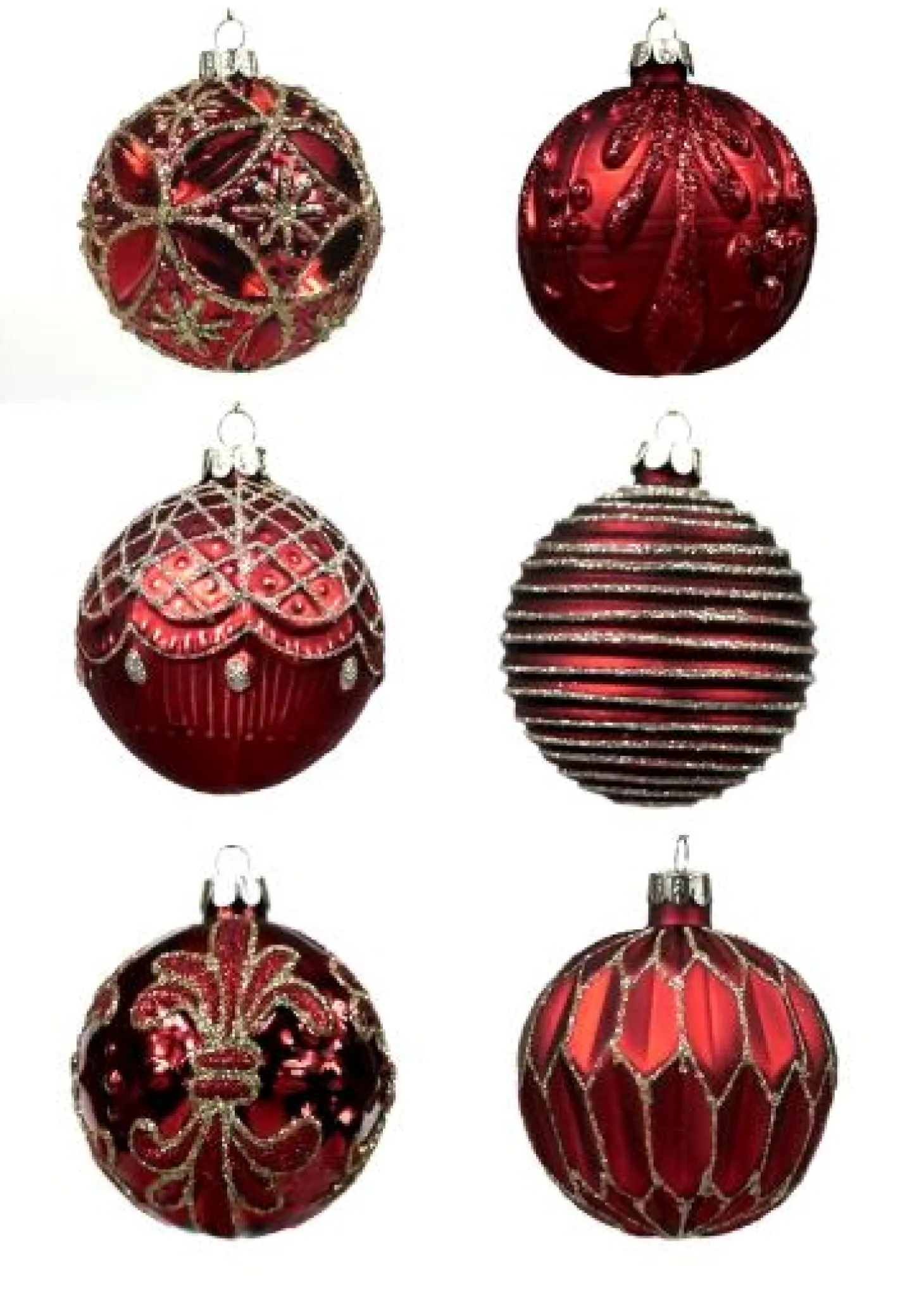 Hoff Glaskugel Ø 8 cm Rot Netz