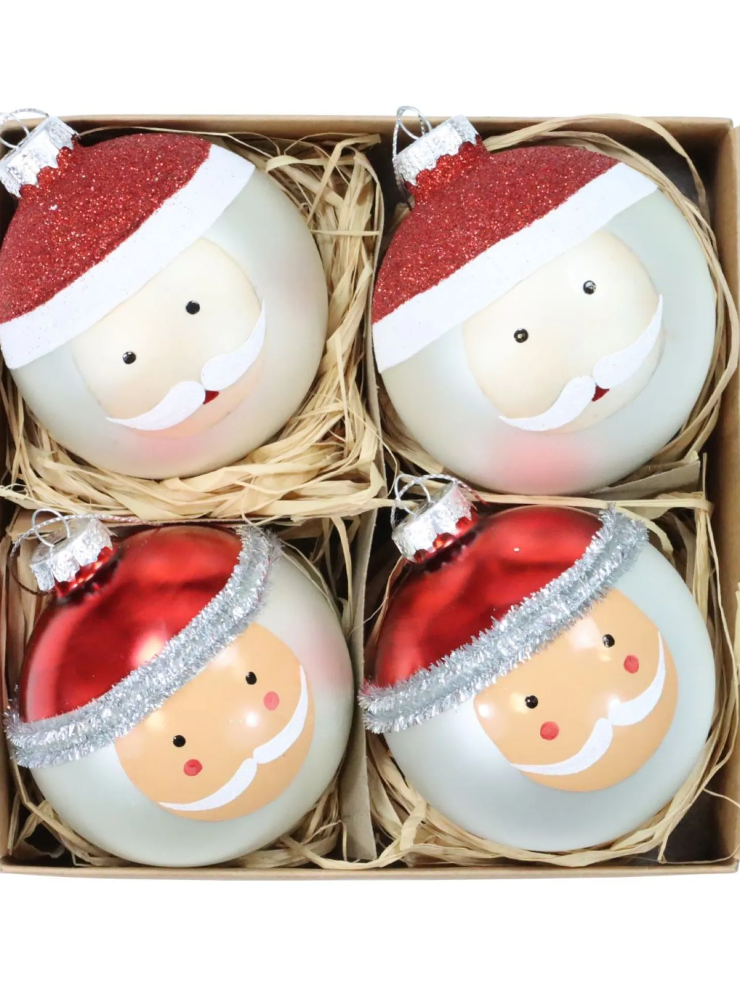 Hoff Glaskugel "Weihnachtsmann" 4er Set